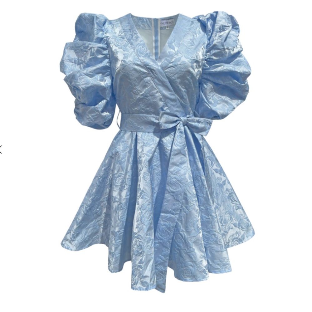 Madeleine Simon Studio Aquaris Blue Roses Dress